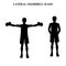 Lateral dumbbell raise workout exercise vector illustration silhouette