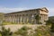 A lateral impressive view of the Doric temple of Segesta
