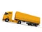 Lateral view of a big yellow truck
