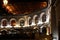 Lateral view of Rossio Station building at night