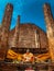 Laterite temple built inside with a Buddha statue in the Ayutthaya Historical Park area which is registered as a UNESCO World Heri