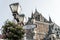 Latern flowers sign Place d Armes Canada Quebec City front of Chateau Frontenac famous attraction UNESCO World Heritage