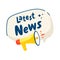 Latest News sticker with megaphone