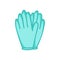 Latex gloves doodle icon, vector illustration