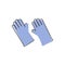Latex or nitrile medical rubber gloves vector icon on cartoon style on white isolated background