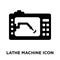 Lathe machine icon vector isolated on white background, logo con