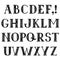 Latin alphabet. Grunge line decorative font. Hipsters sketching font