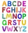Latin alphabet made of colored plasticine