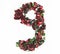 Latin alphabet number made from dry rose flowers.