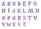 Latin alphabet in Slavic Cyrillic style with Ukrainian cross-stitch embroidery