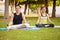 Latin couple doing some yoga