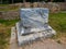 Latin inscriptions, Ancient Roman archaeological site of Ostia Antica in Rome, Italy