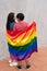 Latin Lesbian Couple Enjoys Each Other`s Company While Celebrating Pride