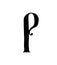 Latin letter P. Vector. Logo for the company. Icon for the site. Separate letter from the alphabet. Gothic neo-Russian ancient sty