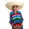 Latin mexican hispanic sombrero poncho woman