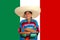 Latin mexican hispanic sombrero poncho woman