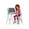 latin woman writing email on computer cartoon vector