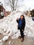 Latina in Front of Snow Mound