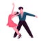 Latino ballroom dance flat color vector faceless characters