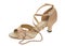 Latino dance shoes and pearl necklace isolated