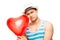 Latino lover with heart love balloon