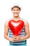 Latino lover with heart love balloon