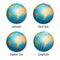 Latitude and longitude of earth globe