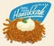 Latke with Sour Cream and Hanukkah Message, Vector Illustration