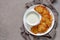 Latkes with sour cream