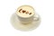 Latte art - isolated cup of coffee with \'love\' drawing