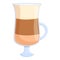 Latte caffeine icon, cartoon style