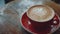 latte coffee cup closeup in a tranquil cafe environment