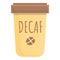 Latte decaf icon, cartoon style
