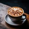 Latte Elegance: Cappuccino Cup adorned with Intricate Artistic Latte Designs