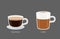 Latte and Espresso Coffee Drinks Illustration