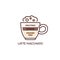 Latte Macchiato coffee drink type scheme, cartoon vector illustration isolated.