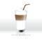 Latte macchiato coffee liquid color illustration