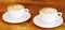 Latte, retro and coffee cup on brown wooden table at a restaurant to drink expresso in the kitchen. Cafe, coffee and
