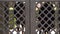Lattice in ancient wood door in Muslim palace of Nasrid style, Alcazaba, Malaga