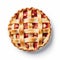 Lattice Pie On White Background: A Bold And Grainy Medium Format Lens Style