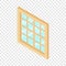 Lattice window frame icon, isometric 3d style