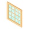 Lattice window frame icon, isometric 3d style