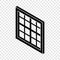 Lattice window frame icon, simple black style