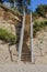 Latvia. Baltic sea. Jurkalne. Stairway to steep dune shore. Sand