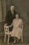 LATVIA- CIRCA 1920- 1925: Shot of married couple in studio, Vintage Carte de Viste Art Deco era photo