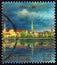 LATVIA - CIRCA 2001: A stamp printed in Latvia from the `800th Anniversary of Riga` issue shows Riga, 20th century, circa 2001.