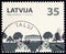 LATVIA - CIRCA 2012: A stamp printed in Latvia shows Restaurant in park, circa 2012.