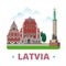Latvia country design template Flat cartoon style