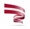 Latvia flag in the form of wave ribbon.