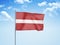 Latvia flag waving sky background 3D illustration